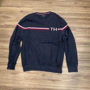 Men's Tommy Hilfiger Navy, Red, and White Sweater - Size XXL